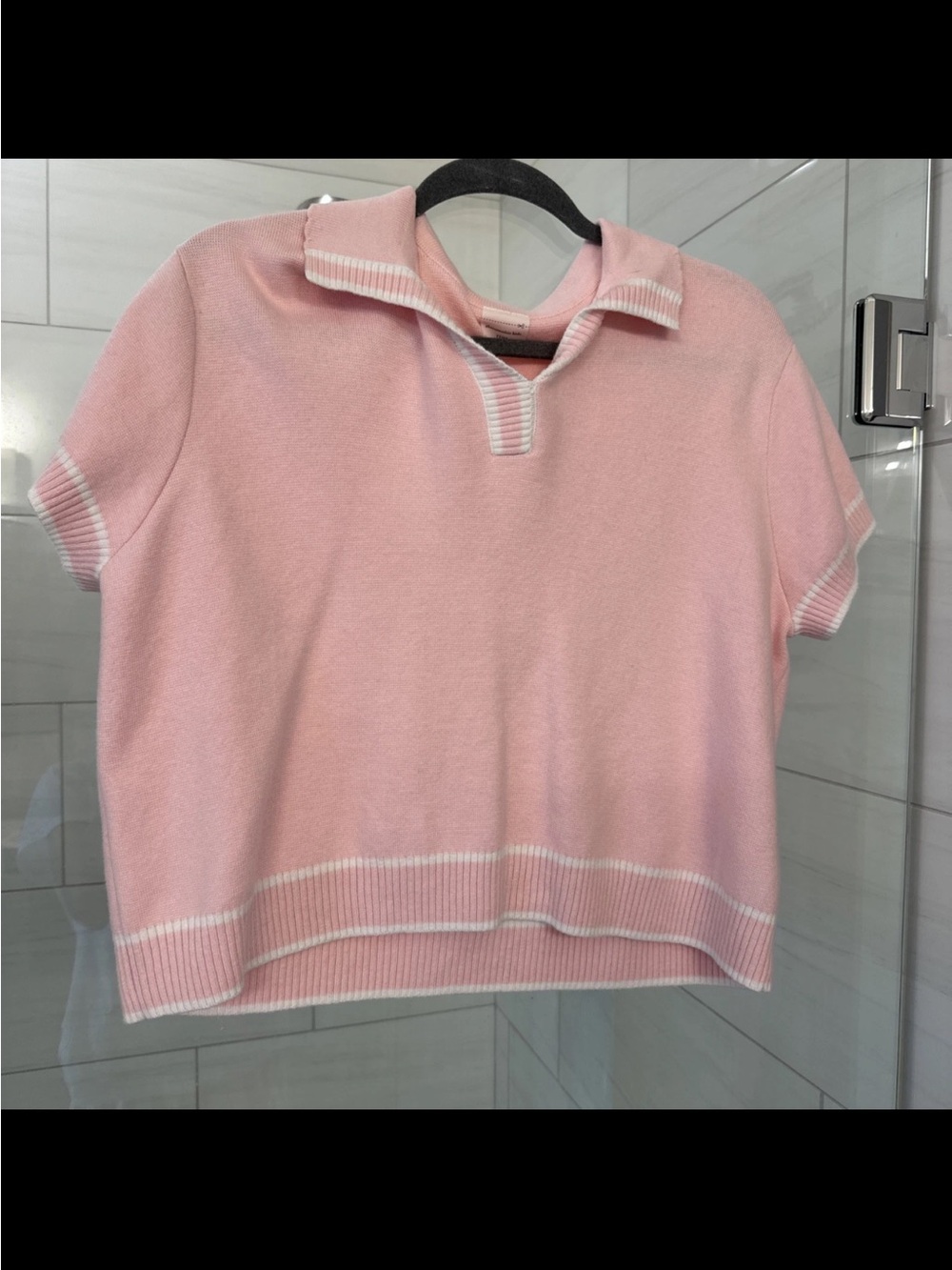 abercrombie kids Pink Knit Polo Top